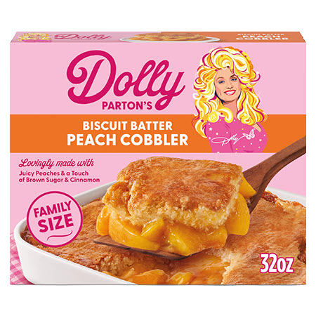 Save $2.50 on any ONE (1) Dolly Parton's&trade; Frozen Peach Cobbler Family Size Dessert 32-oz