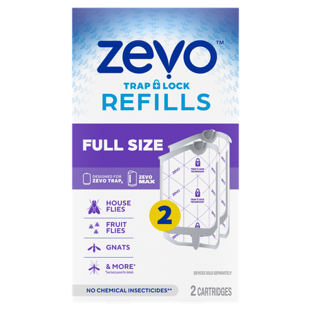 Save $1.50 on TWO Zevo Flying Insect Trap Full Size Refill Cartridges - 2 Count.