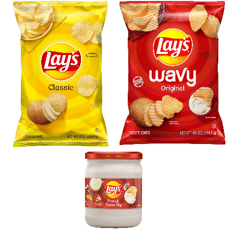 Save $2.00 when you buy TWO (2) Lay's dips AND TWO (2) Lay's chips (6-8oz) (Excludes Party Size, Baked, Lays Kettle & Simply)