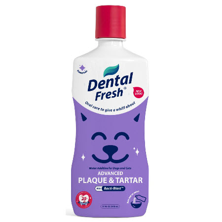 Save $2.00 on any ONE (1) Dental Fresh Advanced Plaque & Tartar Water Additive for Dogs and Cats