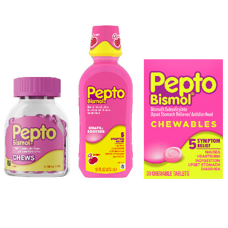 Save $2.00 on any TWO (2) Pepto Bismol 8-16 oz or 24-40 ct Products (excludes Nausea Motion Sickness 10 ct and Ginger Gummies 24 ct)