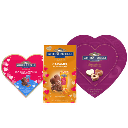 Save $5.00 when you spend $25.00 on Ghirardelli Seasonal Valentine's Candy