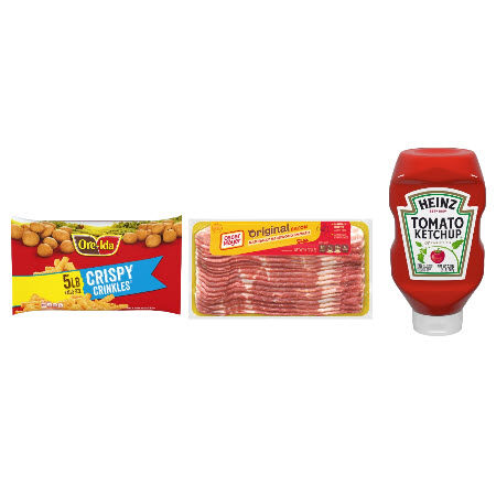 Save $5.00 when you spend $20 on Heinz Ketchup, Ore-Ida or Oscar Mayer Products