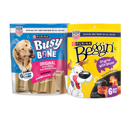 Save $1.00 on any ONE (1) 6oz or larger Beggin'&reg; or Busy&reg; Dog Treats