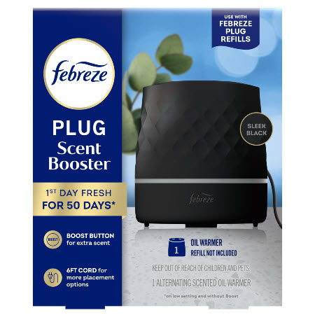 Save $5.00 on any ONE (1) Febreze Plug Scent Booster OR Febreze Scent Booster Starter Kit (excludes trial/travel size)