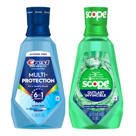 Save $1.00 on ONE Crest OR Scope Mouthwash 473mL (16 oz) or larger (excludes 3DWhite, Pro-Health Extra Whitening, Gum Detoxify, Gum Restore, Clinical