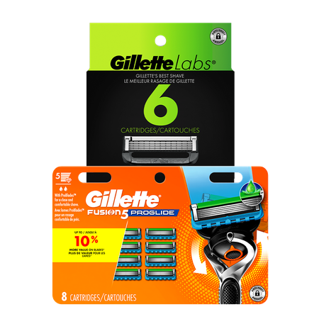Save $5.00 on ONE Gillette Cartridge refill pack 4ct and up (excludes 1-3ct cart refills, Mach 3 4ct carts, Disposables, Venus products, and trial/tra