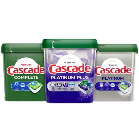 Save $3.00 on ONE Cascade ActionPacs Platinum Plus, Platinum, or Complete Tub 52 ct or Larger (excludes bag and trial/travel size)