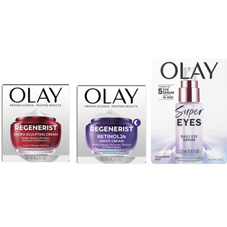Save $15.00 on any TWO (2) Olay Facial Moisturizer, Eye, Serum or Treatment