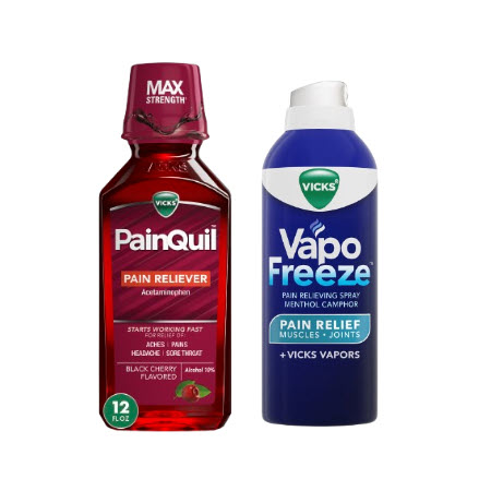 Save $6.00 on any THREE (3) Vicks PainQuil Liquid Pain Reliever, or Vicks VapoFreeze Spray or Cream Topical Pain Reliever