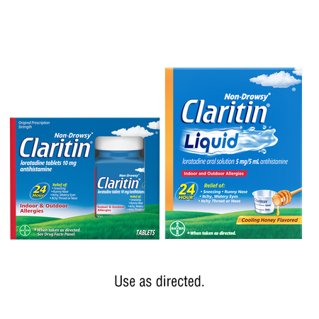 Save $5.00 on any ONE (1) Non-Drowsy  Claritin 20ct + or Claritin Cooling Honey Flavored Liquid 8oz (excludes Children's Claritin and Claritin-D)