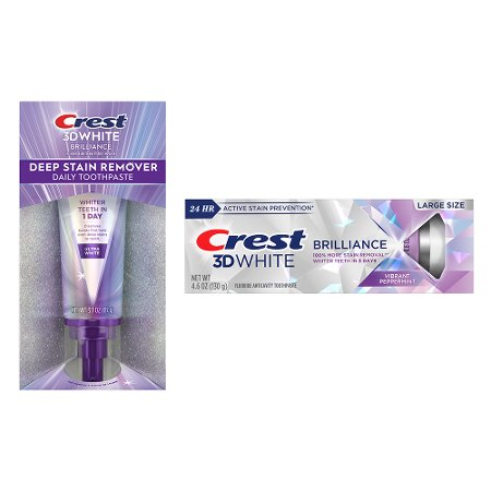 Save $3.00 on ONE Crest 3DWhite Brilliance 3.8oz or larger, 3DWhiteDeep Stain Remover (any size), or 3DWhite Whitening Therapy Charcoal 3.8oz or large