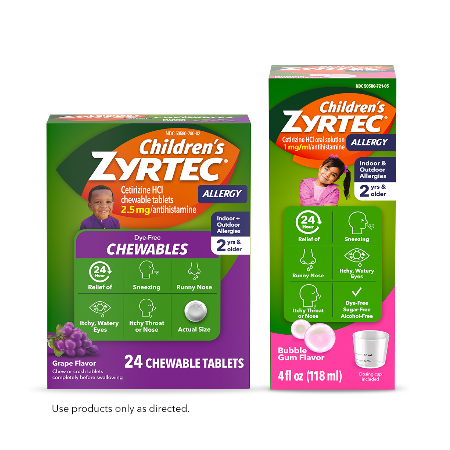 Save $4.00 on any ONE (1) Children's ZYRTEC&reg; product (Excludes trial & travel)