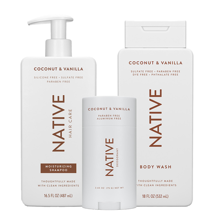 Save $6.00 on THREE Native Products (excludes Deodorant Spray, Liquid Hand Soap, and trial/travel size).