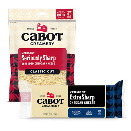 Save $1.00 on any TWO (2) Cabot Creamery Cheese Items