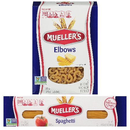 Save $0.50 on any TWO (2) Mueller's&reg; Pasta Boxes