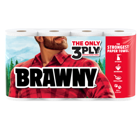 Save $2.00 on any ONE (1) Package of Brawny&reg; Paper Towels, 4 roll or larger