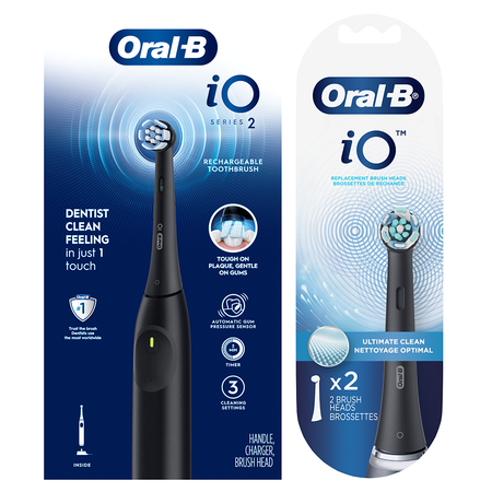 Save $10.00 on ONE Oral-B iO Rechargeable Electric Toothbrush AND ONE Oral-B iO or non-iO Replacement Brush Heads (excludes travel/trial size).