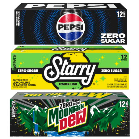 Save $2.00 on any ONE (1) Pepsi Zero Sugar 12 pk, Mountain Dew Zero Sugar 12pk, or Starry Zero Sugar 12-pk