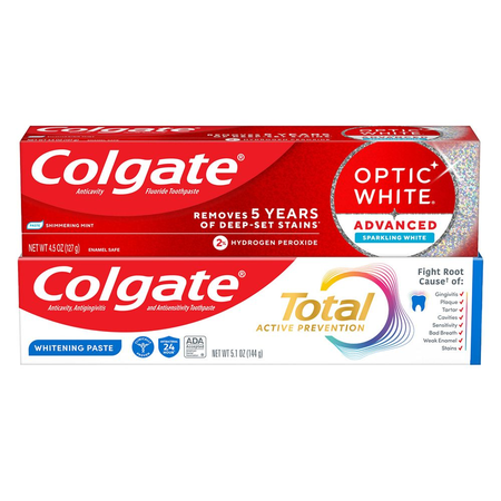 Save $4.00 on any TWO (2) Colgate Total, Max Fresh, Sensitive, Optic White Advanced, Stain Fighter, Purple or Charcoal Toothpastes