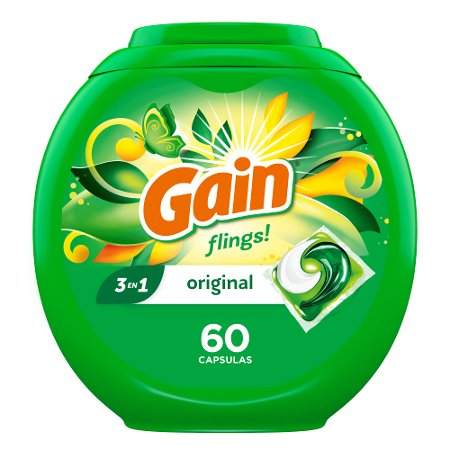 Save $3.00 on ONE Gain Flings Laundry Detergent 60 ct OR Gain Plus Flings 32 ct (includes Super Flings) (excludes Gain Liquid/Powder Laundry Detergent