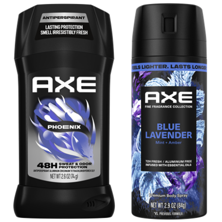 Save $6.00 on any TWO (2) AXE Body Sprays or Sticks (excludes trial and travel sizes and 1.7oz sticks)