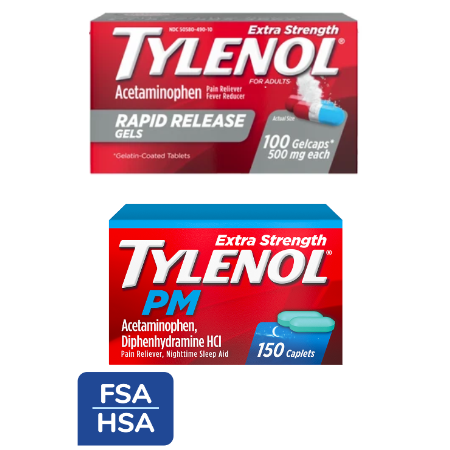 Save $5.00 on any TWO (2) Adult TYLENOL&reg; Pain 100-150ct