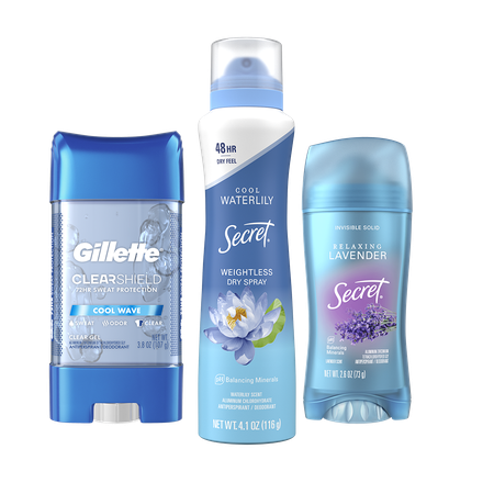 Save $1.00 on ONE Secret Fresh, Outlast, Aluminum Free, Dry Sprays, Gillette Clear Gel Antiperspirant/Deodorant or Gillette Dry Spray Antiperspirant/D