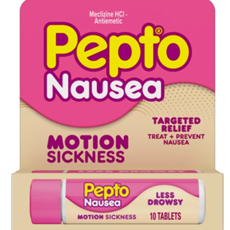 Save $0.50 on ONE Pepto Bismol Nausea Relief Tablet (excludes trial/travel size).