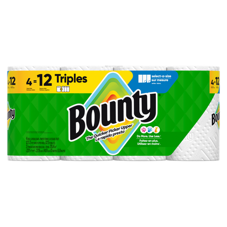 Save $2.00 on ONE Bounty Paper Towel Product 6 Double Roll, 6 Double Plus Roll and 4 Triple Roll (excludes Bounty Essentials and trial/travel size).