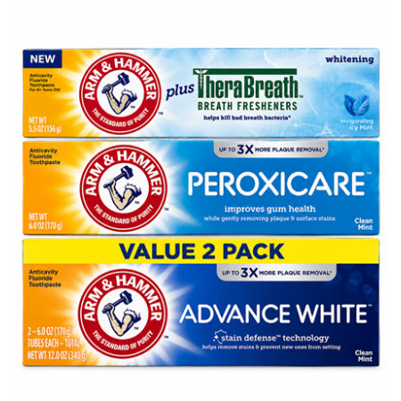 Save $1.50 on any ONE (1) ARM & HAMMER&trade; Adult Toothpaste. Any variety. Excludes trial/travel sizes.
