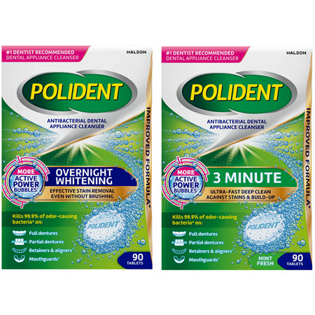 Save $2.50 on any ONE (1) Polident denture cleanser tablets 90ct or larger