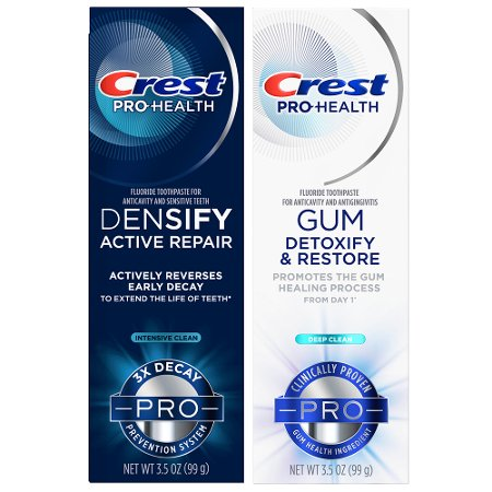 Save $5.00 on TWO Crest Gum Detoxify, Gum Rescue, Densify, Densify Pro, Enamel Repair & Gum, Gum Pro, Gum Restore, Sensitivity & Gum, Gum & Bacteria S