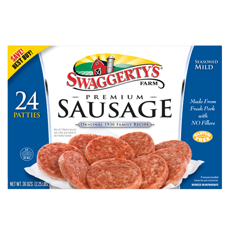 Save $3.00 on any ONE (1) Swaggerty's Farm Frozen Sausage Patties 24ct