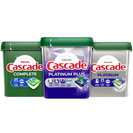 Save $2.00 on ONE Cascade Platinum Plus 19-40ct, Platinum 26-50ct, OR Complete 33-55ct Dishwasher Detergent (exclude travel/trial size).