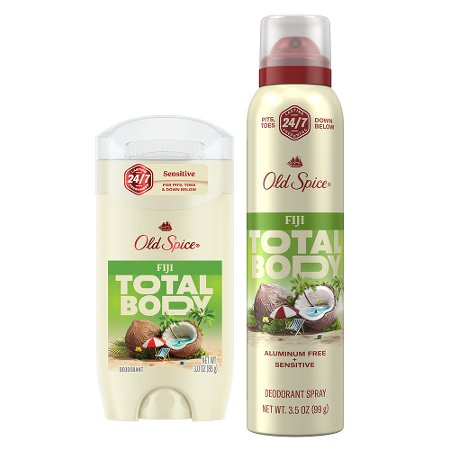 Save $2.00 on ONE Old Spice Total Body Deodorant Sprays, Sticks, or Creams (excludes trial/travel size).