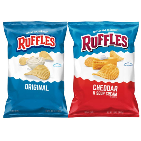 Save $2.00 on any ONE (1) Ruffles 5.5-8.5 oz (Excludes Baked, Simply and Party Size)
