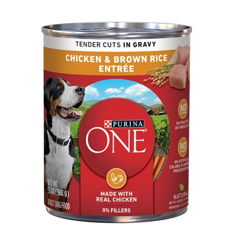 SAVE $1.00 on THREE (3) Purina ONE® Wet Dog Food Cans, 13oz