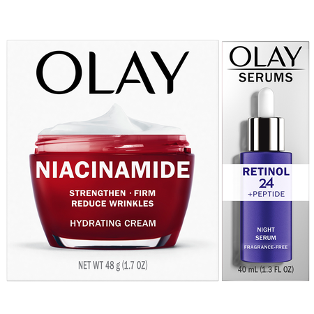 Save $10.00 on TWO Olay Facial Moisturizer, Eye OR Serum (excludes Super Serum, Products with Sunscreen, Complete, Active Hydrating, Total Effects, Ag