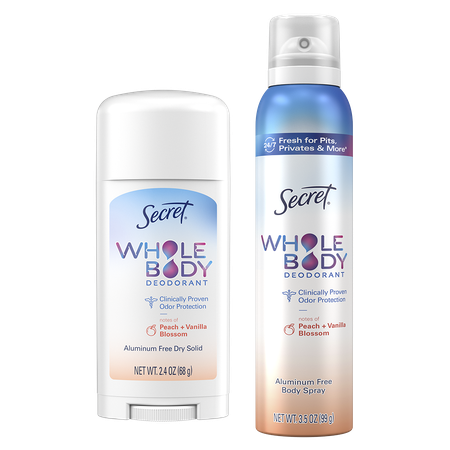 Save $3.00 on ONE Secret Whole Body Deodorants (excludes trial/travel size).