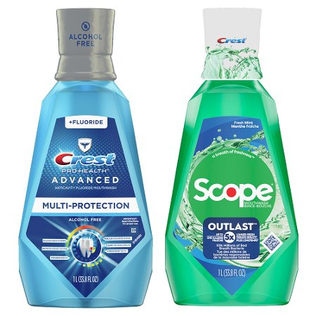 Save $1.00 on ONE Crest, Scope 473 mL (16 oz) or larger Mouthwash (excludes trial/travel size).