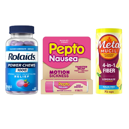 Save $4.00 on any TWO (2) Metamucil Fiber, Metamucil Super Greens, Rolaids, Prilosec, Pepto Bismol Motion Sickness AND/OR Pepto Bismol Ginger Gummies