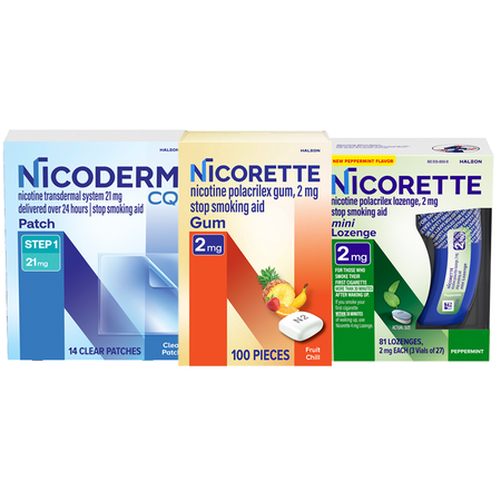 Save $15.00 on any ONE (1) Nicoderm CQ 14ct or larger or Nicorette 72ct or larger