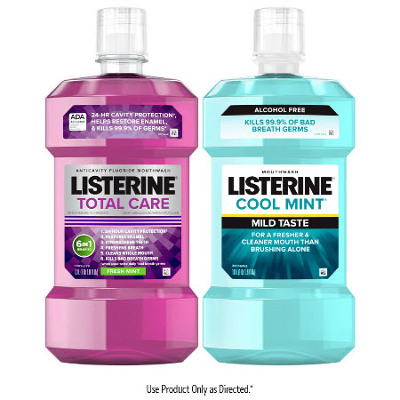Save $1.00 on any ONE (1) LISTERINE&reg; Mouthwash product, POCKETPAKS&reg; product, POCKETMIST&reg; product, or single use liquid packs