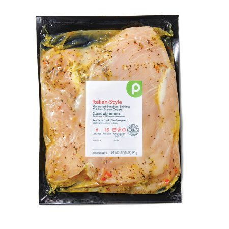 Save $1.00 Off The Purchase of One (1)  Publix Marinated Italian-Style Chicken Breast Cutlets Boneless, Skinless, 1.5-lb each