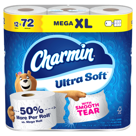 Save $3.00 on ONE Charmin Ultra Toilet paper product 16 count or larger. Including 12 Mega XL and all Mega XXL pack sizes (excluding 24 Mega Roll, 30