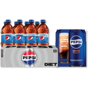 Save $5.12 on Pepsi Bottles 8-Pack, Cans 12-Pack or Nitro Cans 4-Pack