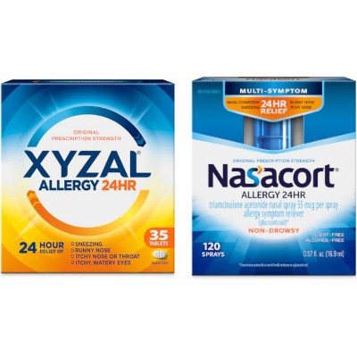 Save $5.00 on ONE (1) XYZAL® 20-55ct Adult Product or Kids Product or ONE (1) NASACORT® 60-120 Spray Product