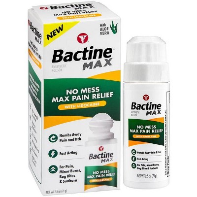 SAVE $1.50 ONE (1) NEW BACTINE MAX NO-MESS LIDOCAIN, BACTINE MAX ANTIBIOTIC + MAX PAIN RELIEF or other BACTINE MAX Item (Spray, Advance Healing, Wound Wash or Liquid Bandage)