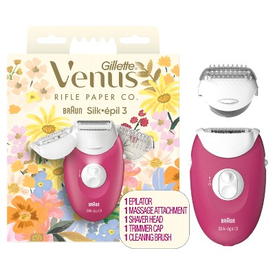 Save 10% on Rifle Paper Co. + Venus epilator with shaver & trimmer attachments